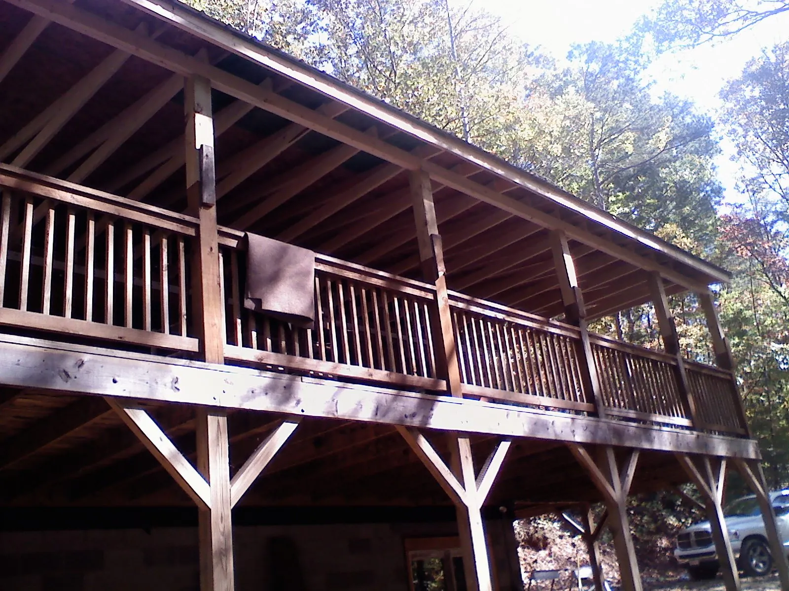 Timber framing under a new elevated porch and deck — Roof Leak Repair in Stilesville by Roofing Brothers